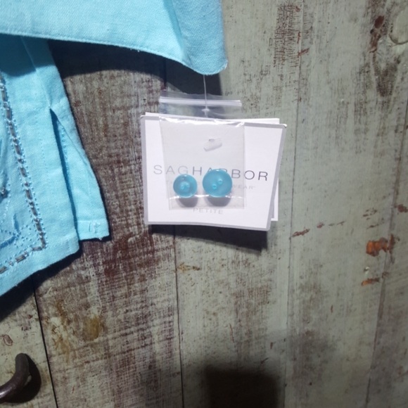 Cropped linen blouse, 3/4 sleeve - Picture 3 of 6